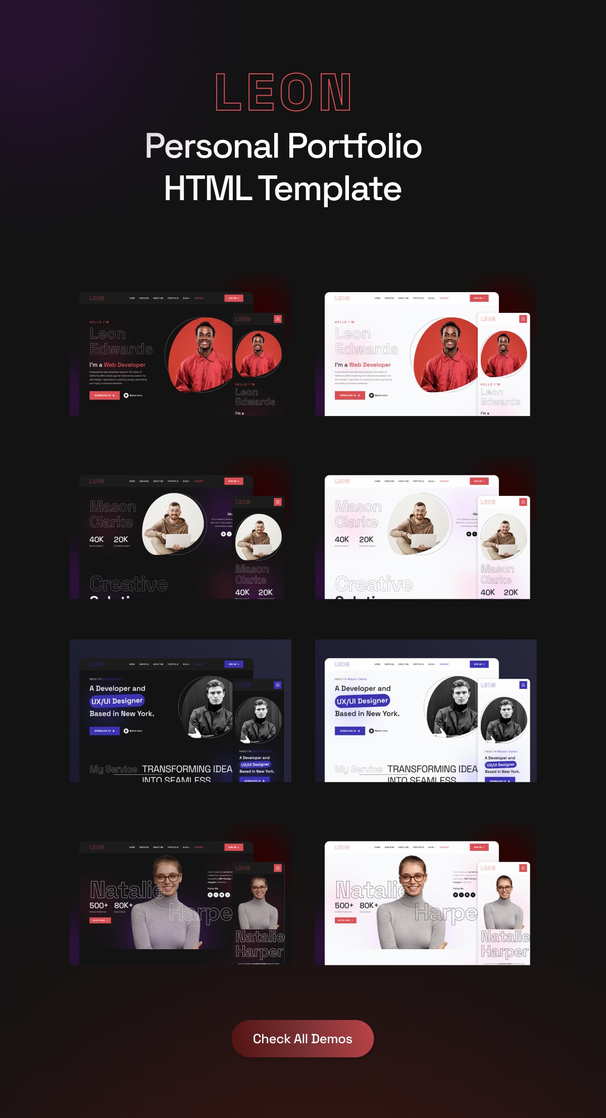 Leon - Personal Portfolio HTML Template