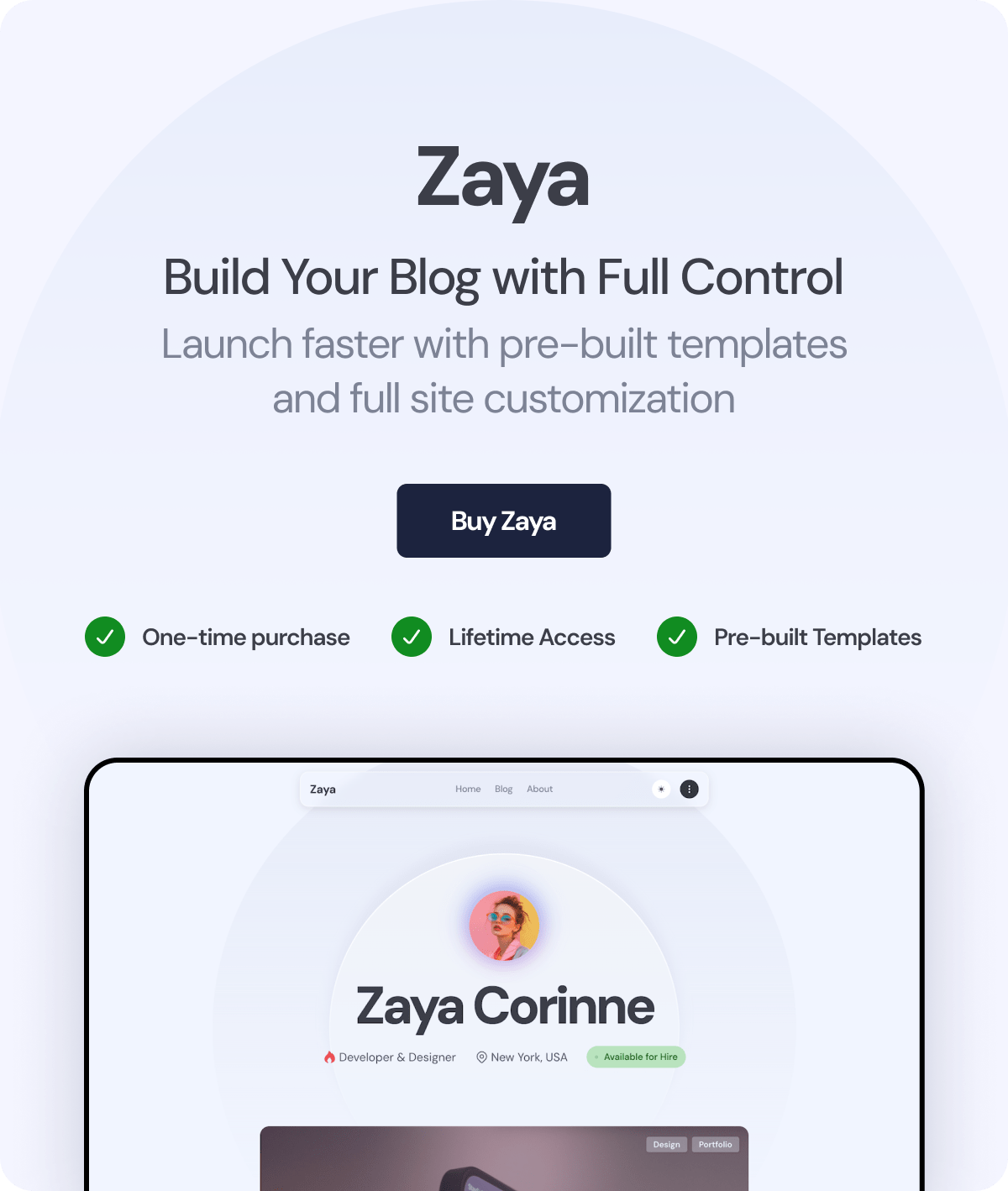 Zaya - Modern Personal Blog Wordpress Theme